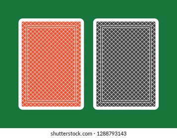 Playing Card Back. Isolated On Green Background