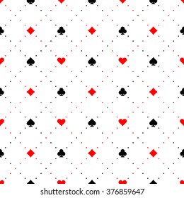 Playing Card Suits Signs Seamless Pattern Background