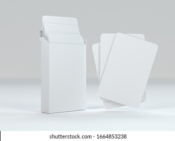 Playing cards mockup deck of playing cards isolated in white table 3D rendering illustration