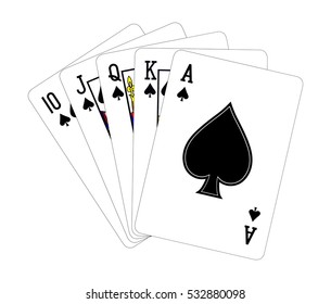 Playing cards on white background.