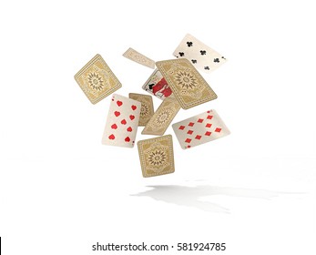 playing cards on white background. 3d rendering