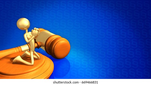 Plea Law Legal Concept With The Original 3D Character Illustration
