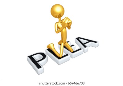 Plea Legal Concept With The Original 3D Character Illustration
