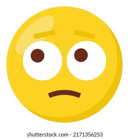 Pleading Face Expression Character Emoji Flat Icon.