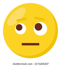 Pleading Face Expression Character Emoji Flat Icon.