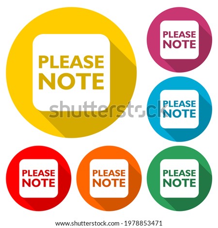 Please note icon with long shadow