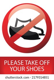 Please Take Off Your Shoes Sign Stock Illustration 2179314851 ...