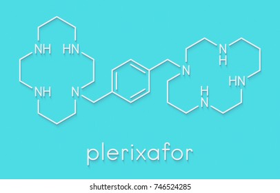 Plerixafor Cancer Drug Molecule. Skeletal Formula.