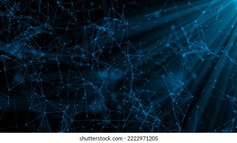 Plexus Abstract Network Business Technology Science Background Loop. Abstract Motion Transform Illustration Background With Shimmering Light