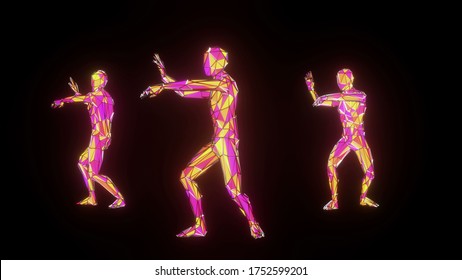 Plexus Human Dance 3d Render