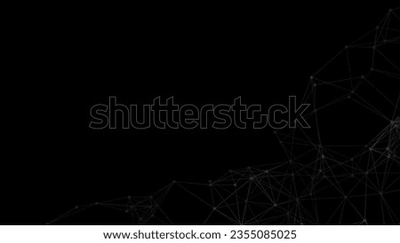 Plexus mesh geometric background. Dots connected by lines. Technology abstract background. Minimalist backdrop. Polygon mesh. Science backdrop