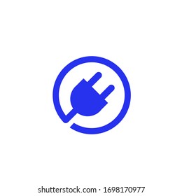 Plug Icon On White Background.