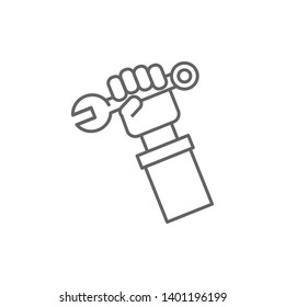 Plumber, Wrench, Hand Icon. Element Of Plumber Icon. Thin Line Icon For Website Design And Development, App Development. Premium Icon