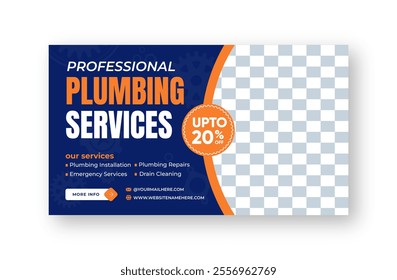 Plumbing service banner or cover design - Powered by Shutterstock