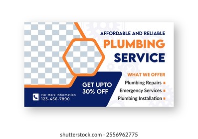 Plumbing service banner or cover design - Powered by Shutterstock