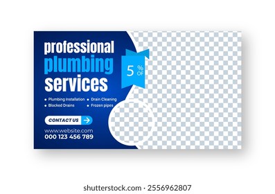 Plumbing service banner or cover design - Powered by Shutterstock