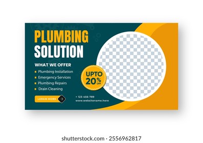 Plumbing service banner or cover design - Powered by Shutterstock