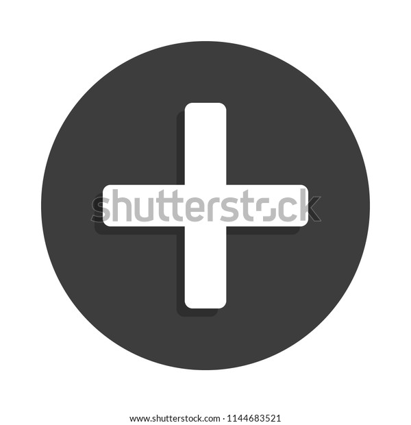 Plus Sign Icon Badge Style Shadow Stock Illustration 1144683521