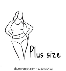 lineær Claire race Plus Size Model Woman Sketch Hand Stock Vector (Royalty Free) 449384728