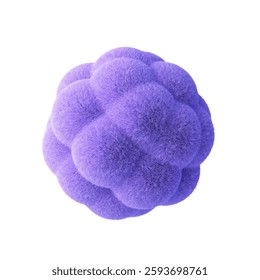 Plush bubble shape isolated on white background. 3d design element.