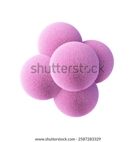 Plush bubble shape isolated on white background. 3d design element.