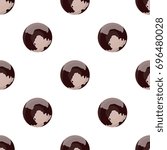 Pluto icon in cartoon style isolated on white background. Planets symbol stock bitmap, raster illustration.
