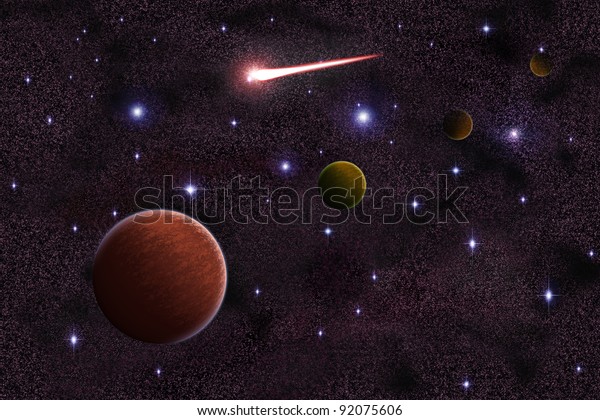 Pluto Neptune Uranus Galaxy Stock Illustration 92075606