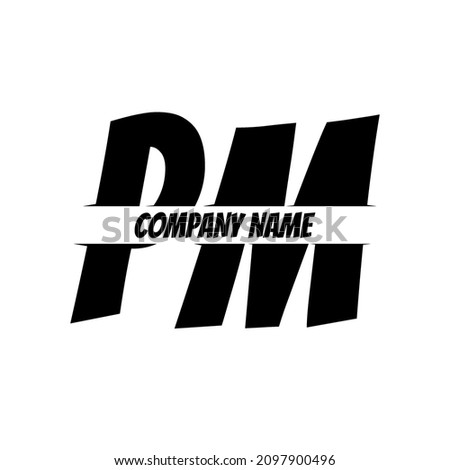 PM modern initial logo in abstract concept with high quality professional design that will be best for your company with cartoon syle