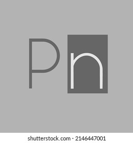 PN elegant initial name logo linked square