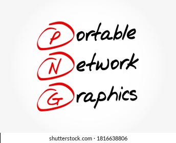PNG - Portable Network Graphics acronym, technology concept background