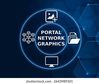 png tech concept.Portable Network Graphics; a raster graphics file format that supports lossless compression and transparency, commonly used for web images and graphics.
