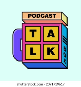 Podcast Logo, 90s Theme Logo