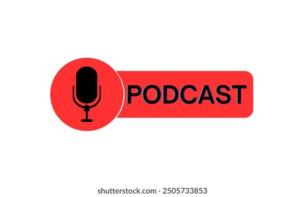 Podcast logo. The microphone icon. Podcast radio icon. Studio microphone with webcast. Audio record concept. Vector illustration. - Powered by Shutterstock