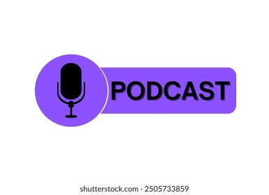 Podcast logo. The microphone icon. Podcast radio icon. Studio microphone with webcast. Audio record concept. Vector illustration. - Powered by Shutterstock