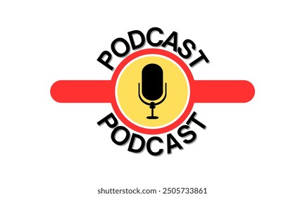 Podcast logo. The microphone icon. Podcast radio icon. Studio microphone with webcast. Audio record concept. Vector illustration. - Powered by Shutterstock