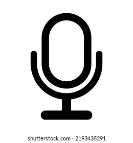 Podcast Microphone Line Art Icon. Radio Mic Outline Illustration