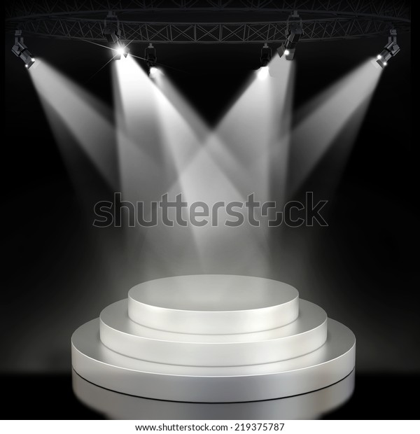 Podium Lights Stock Illustration 219375787