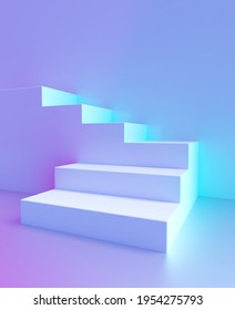 Podium platform stairs  3D pedestal background  Podium stand and stage steps  white staircase   product display platform stairs