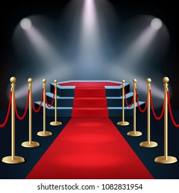 Award Ceremony Red Carpet Golden Stanchions Stock Vector (Royalty Free ...