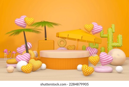 Podium and with space for message in background. 3D illustration, 3D rendering