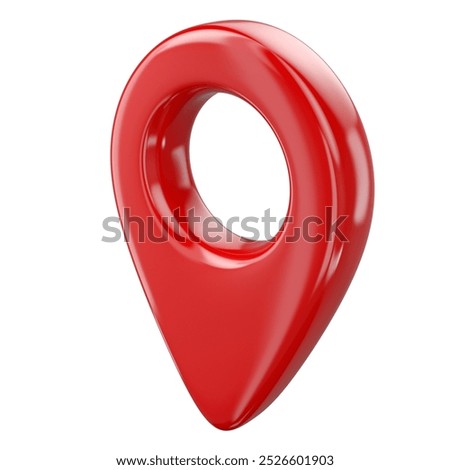 Point of location 3d icon. Pointer of map isolated on white background. Map marker sign. Gps pointer graphic element. Navigation pin point global position system symbol