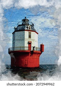 Point No Point Lighthouse, Chesapeake Bay, Illustration 