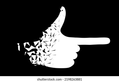 Pointer Stick With Hand Isolated On Black Background. Illustration.