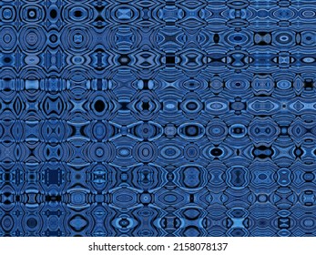 pointillist dot and spot style patterns of many bright blue rectangular steel bars viewed from the ends