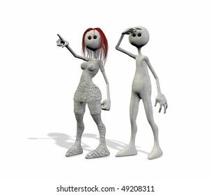 pointing people