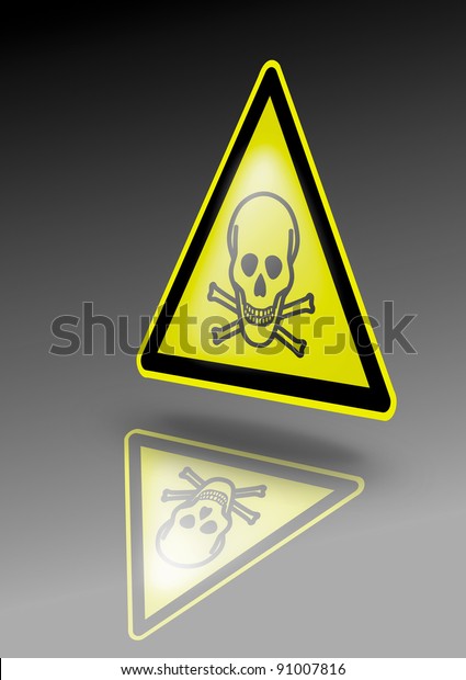 DANGER POISON Skull/Cross Bones  2X3 red/black Warning Stickers Labels 125/rl 