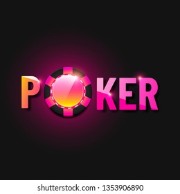 Poker banner with chip - Shutterstock ID 1353906890