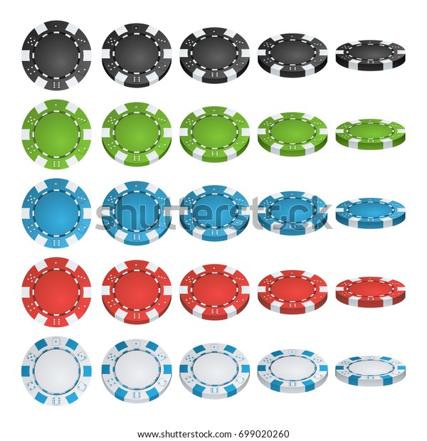Poker Chips Flip Different Angles Set Stock Illustration 699020260