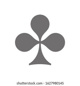 Poker playing card suit clover outline shape single icon  Clubs suit deck playing cards used for ace in Las Vegas royal casino  Single icon illustration isolated white  Drawing pic for tattoo 