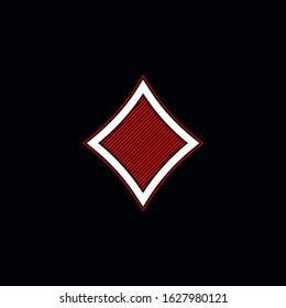 Poker playing card suit red Diamonds outline shape single icon  Diamonds suit deck playing cards used for ace in Las Vegas casino  Single icon illustration isolated black  Drawing pic for tattoo